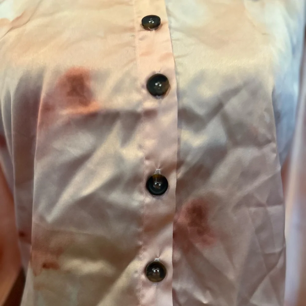 NWT Ghospell Cream and Orange Tie-Dye Button Down Shirt - Picture 5 of 10